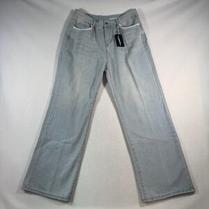 Highside Boutique Jeans Womens XL Blue Wide Leg High Rise Light Wash NWT